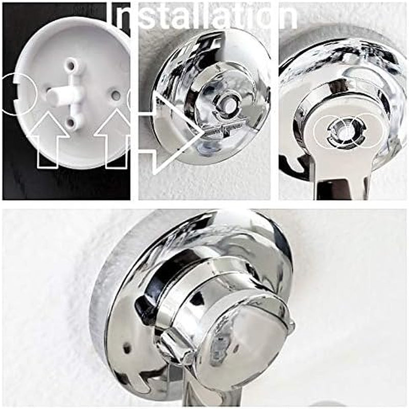Toothbrush Holder Jewelry Toothpaste Razor Organizer Suction Cup, Mirror, Tile, Wall Mounted, Gift for Bathroom Shower, Does NOT Fall Bathroom Accessories