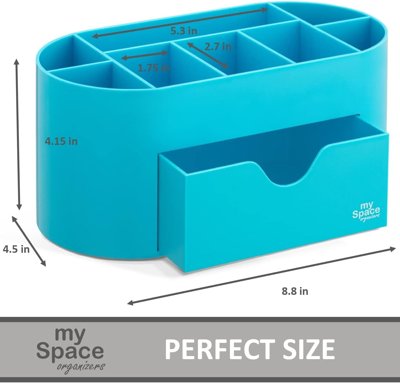 Blue Desk Organizer for Office Supplies and Desk Accessories - Pen Holder Desktop Organization for Room College Dorm Home School (Blue)