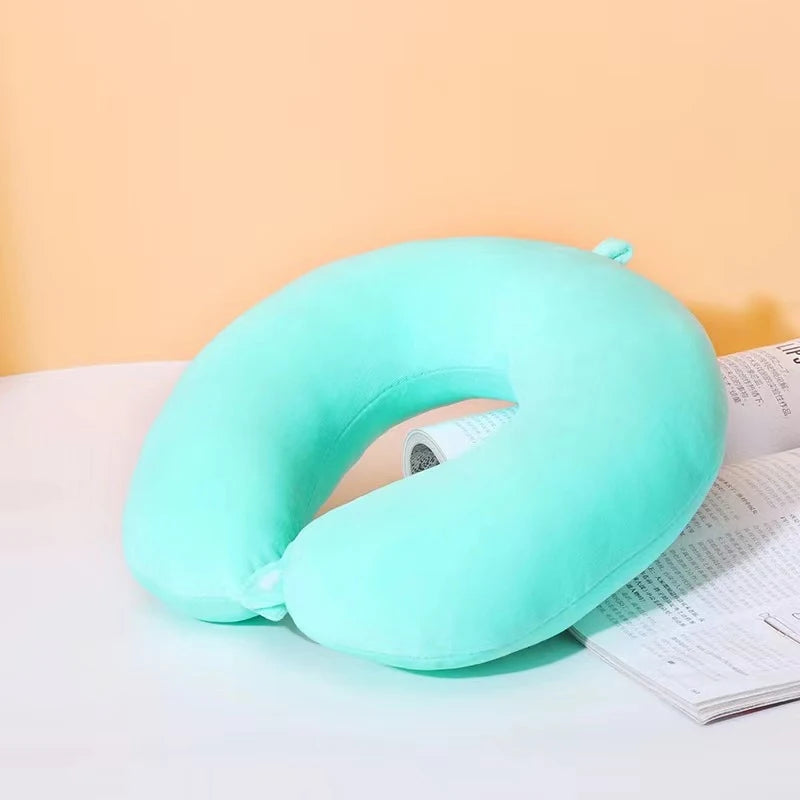 Simple Plush U-Shaped Pillow Driving Travel Neck Pillow Nap Pillow Comfortable to Relieve Fatigue