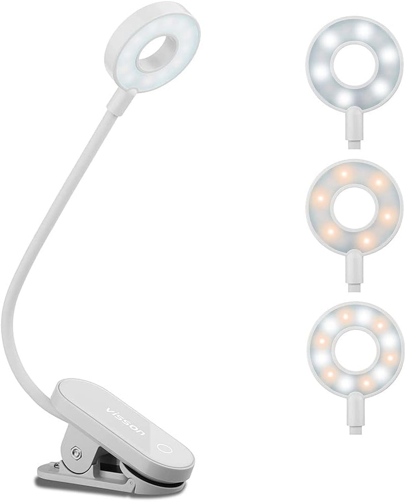 Stepless Dimming Book Light,12 LED Reading Lights for Books in Bed,3 Color Temperature,Rechargeable Clip-On Light with Magnetic Function.Perfect for Bookworms,Kids