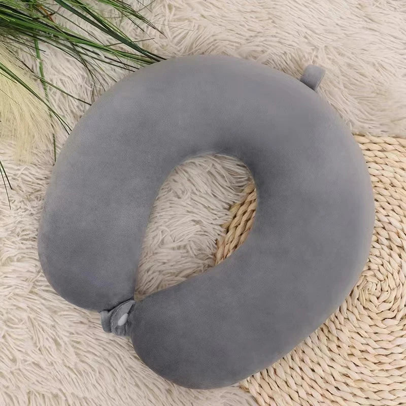 Simple Plush U-Shaped Pillow Driving Travel Neck Pillow Nap Pillow Comfortable to Relieve Fatigue