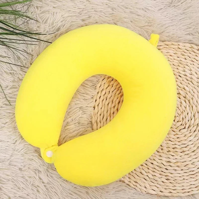 Simple Plush U-Shaped Pillow Driving Travel Neck Pillow Nap Pillow Comfortable to Relieve Fatigue