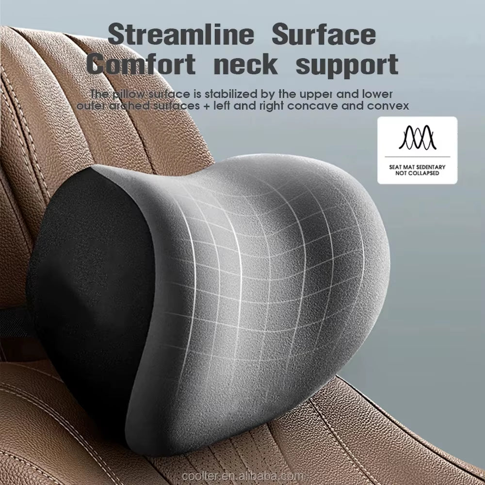 Auto Memory Foam Neck Pillow Car Headrest Cushion Protection Lumbar Backrest Cushion Lumbar Cushion