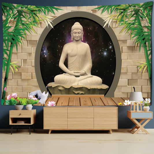 Bamboo Forest Indian Buddha Tapestry Wall Hanging Buddhist Psychedelic Witchcraft Bohemian Style Hippie Home Decor