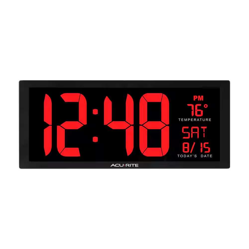 14.5 In. Large LED Clock with Indoor Temperature