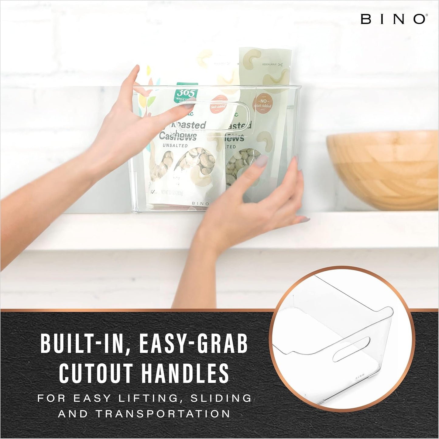 | Plastic Organizer Bins, Small - 4 Pack | the SOHO Collection | Multi-Use Plastic Bin | Pantry & Freezer Organizer Bin | Storage Containers | Bins for Home & Kitchen Org