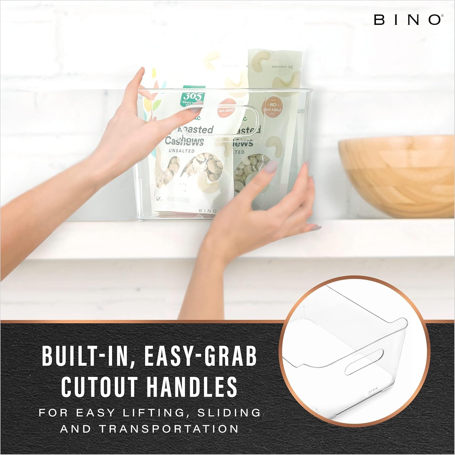 | Plastic Organizer Bins, Small - 4 Pack | the SOHO Collection | Multi-Use Plastic Bin | Pantry & Freezer Organizer Bin | Storage Containers | Bins for Home & Kitchen Org