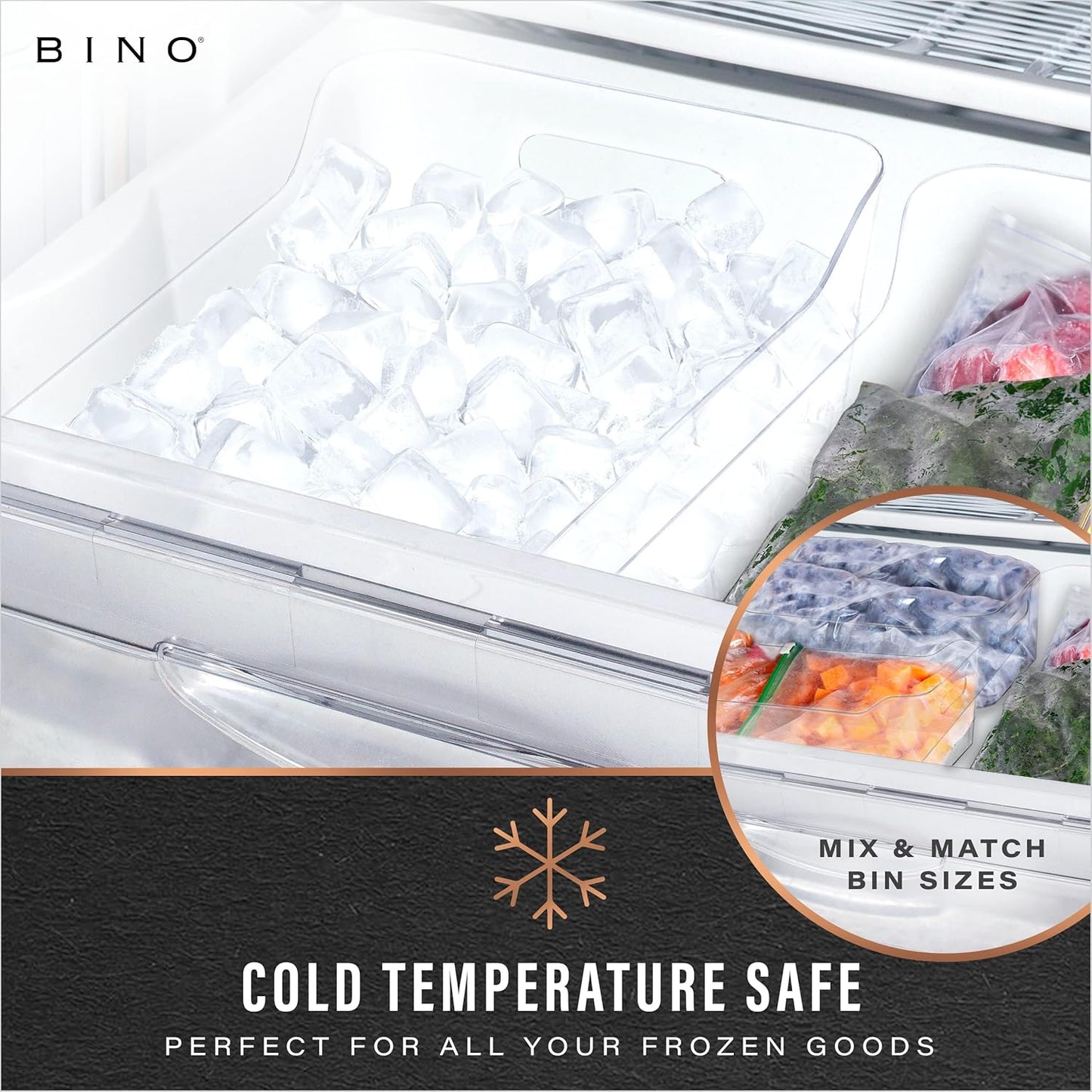 | Plastic Organizer Bins, Small - 4 Pack | the SOHO Collection | Multi-Use Plastic Bin | Pantry & Freezer Organizer Bin | Storage Containers | Bins for Home & Kitchen Org