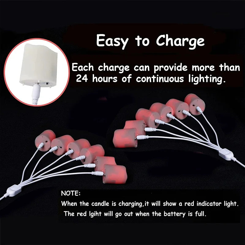 Rechargeable Led Candles Timer Remote LED Light Flameless for Wedding Room Garden Holiday Lighting Home Decor Tea Candle Lamp