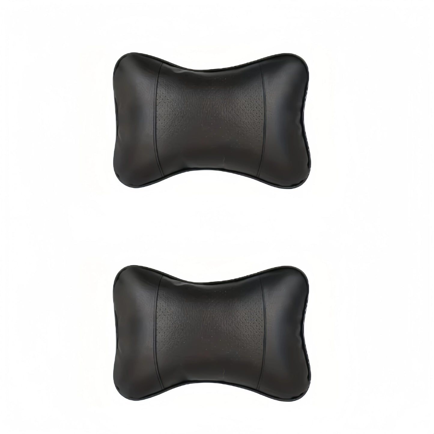 Car Neck Pillow PU Leather Universal Headrest Ergonomic Filled Fiber Support Cushion Travel Seat Comfort Relief