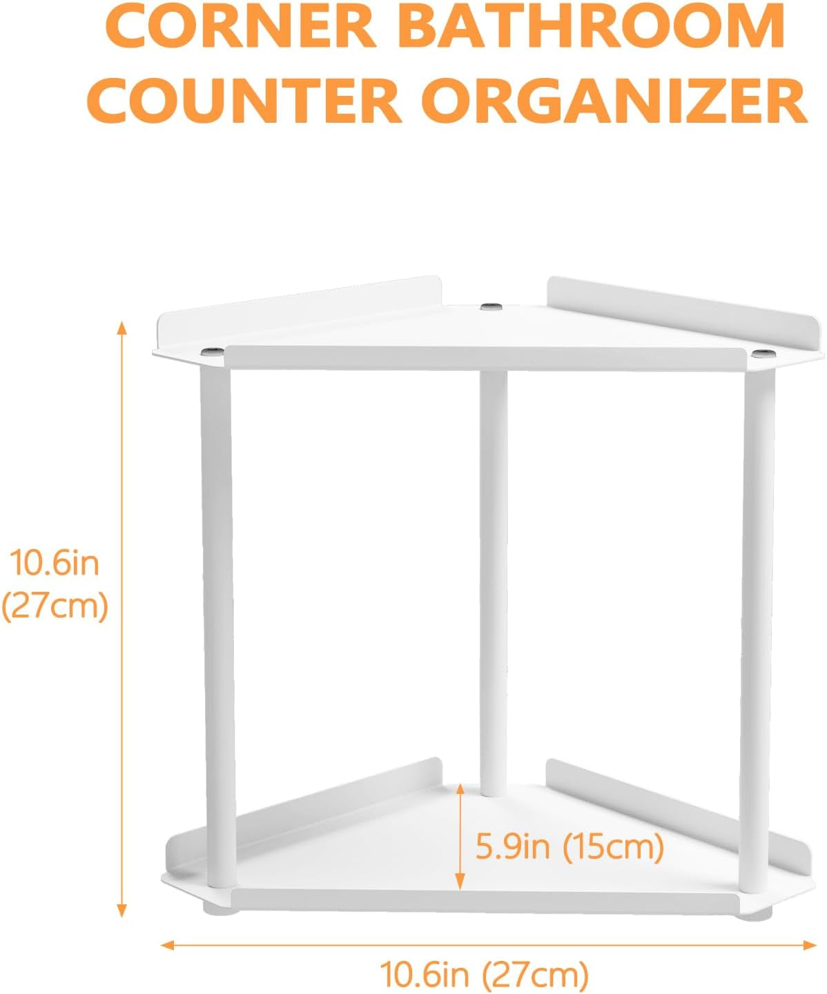Corner Bathroom Counter Organizer, Bathroom Organizer Countertop,Countertop Storage Shelf for Bath, Kitchen, Living Room, Bedroom