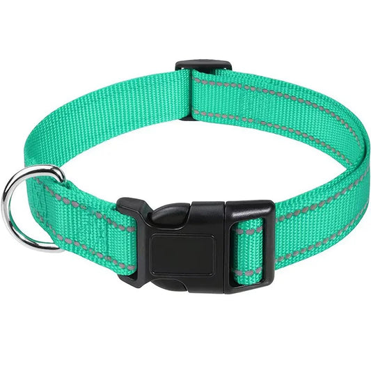 Reflective Pet Collar Adjustable Nylon Collar for Dogs Cats anti Slip anti Choke Pet Walking Collar Durable Pet Accessories
