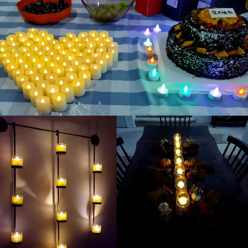 Rechargeable Led Candles Timer Remote LED Light Flameless for Wedding Room Garden Holiday Lighting Home Decor Tea Candle Lamp