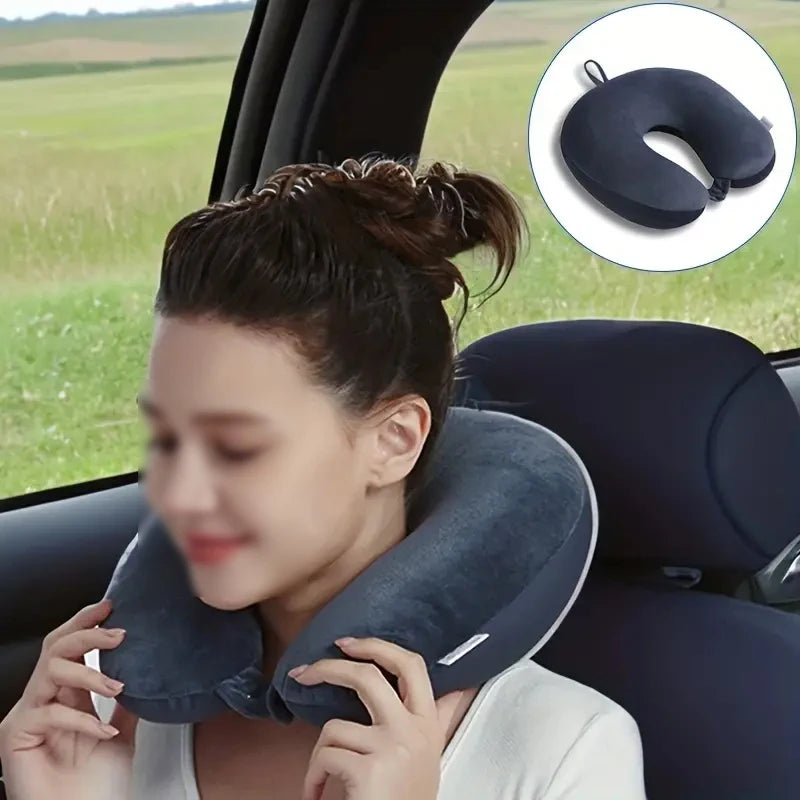 Simple Plush U-Shaped Pillow Driving Travel Neck Pillow Nap Pillow Comfortable to Relieve Fatigue